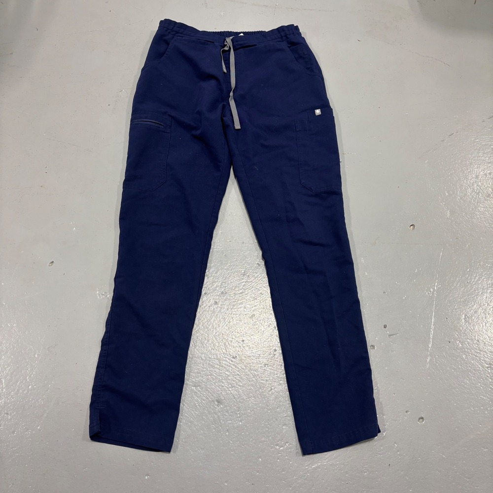 FIGS Technical Collection Navy Blue Scrub Pants Small Elastic Waist Cargo Pocket